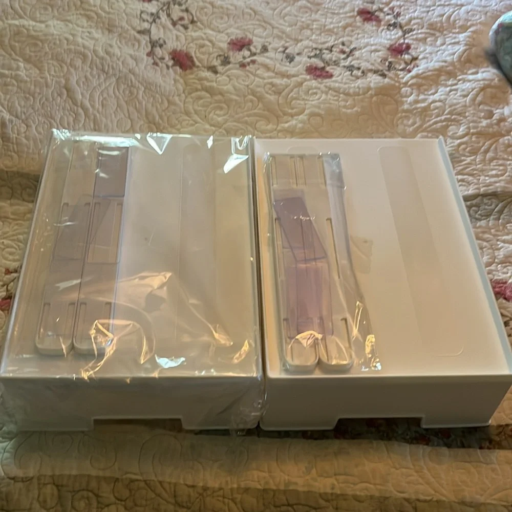 White Plastic Storage Bins for Bathroom Peel and Stick Drawer Slides